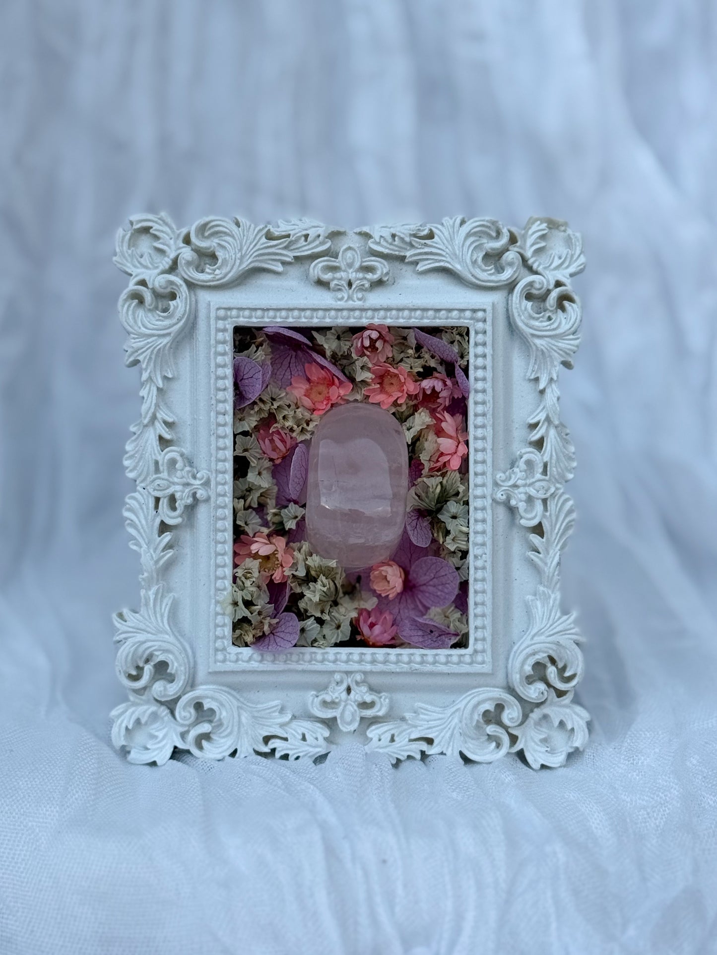 Floral Frame - Rose Quartz