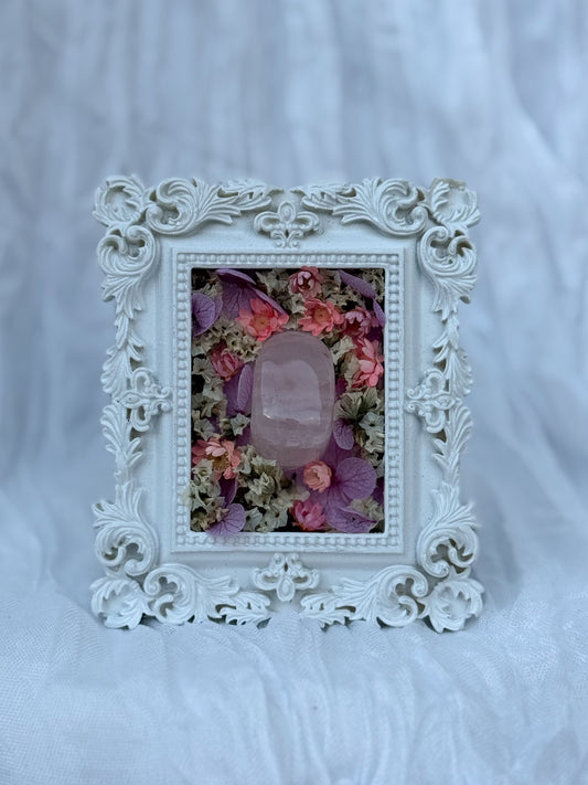 Floral Frame - Rose Quartz